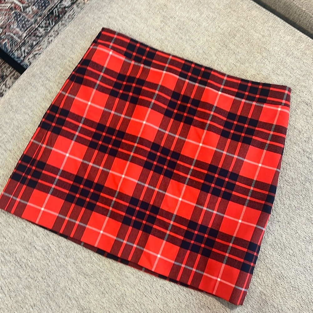 Plaid mini skirt. Great for holidays.